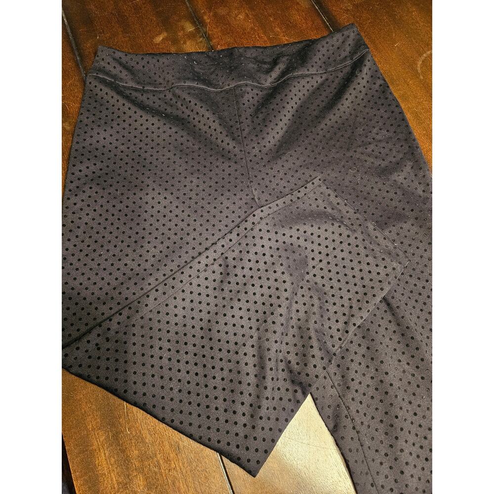 One By Chapter One Black Polka Dot Stretchy Slim Pull On Ankle Pants Plus Sz 2X